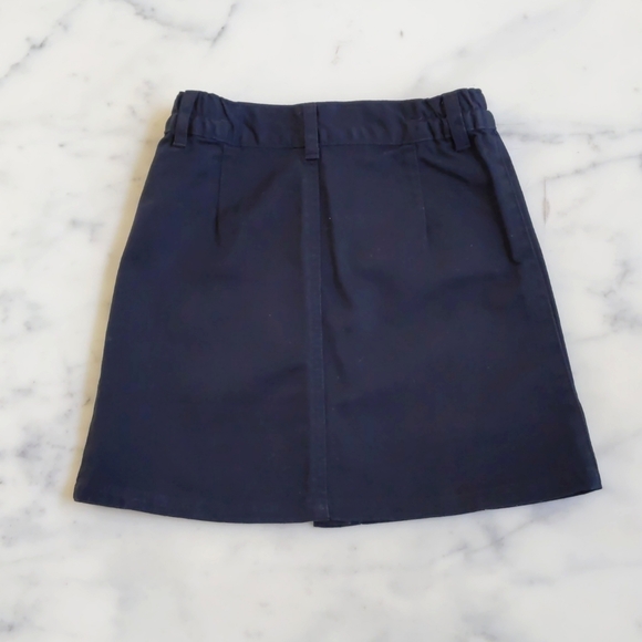 NWOT. John F. Gee Black Denim Skirt with Front Opening and Side Waist Elastic. - Picture 3 of 3